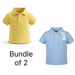 The Children's Place Kids Polo Shirt Bundle 2 Yellow Blue Size 9-12 Months NWT